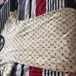 Louis Vuitton Cream and Brown Monogram Dress